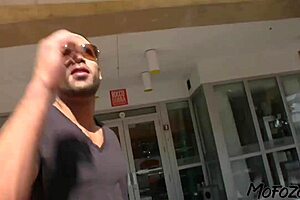 A 19-year-old model receives cum on her tits