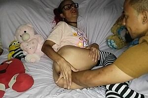 Helping the brazilian milf with my hand in her pussy.