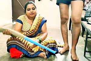 indian desi maid working hard for the owner