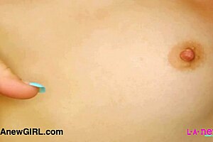 Dashing Blonde Model Caress Her Body