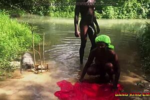 Local Stream Bath Ends In Hardcore Doggy Style Fuck With Big Black Cock