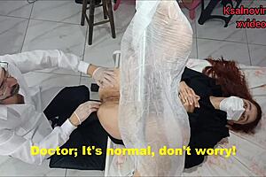 Crazy doctor attends young girl with dirty talk!