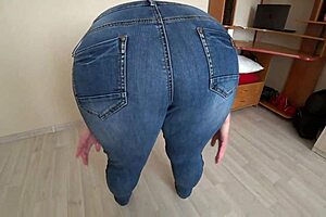 I came to visit my girlfriend and she FUCKED me with a STRAPON MILF in white panties DOGGYSTYLE shaking a BIG BUTT!