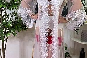 teacher explores her ass with a butt plug solo