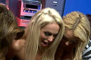 No Condom Whores Caprice Jane Gemma Massey and Stacey Saran in Group Cum on Tits