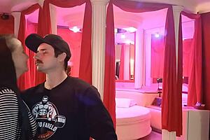 Showing off big cock to impressed milf