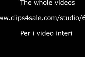 Mature woman in pantyhose dominates with her feet, making him lick