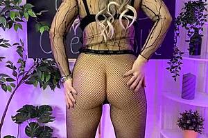 Nylon Club Model Slips into Fishnet Tights for Sexy Dance