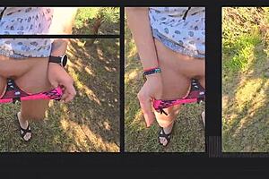 Begging for a rough creampie in public outdoor sex.