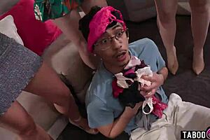 Panties stealer gets gangbanged by milfs 😏