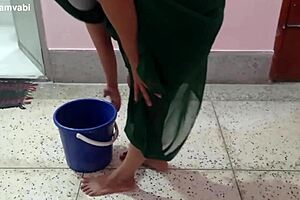 maid, clean that floor with your tits out