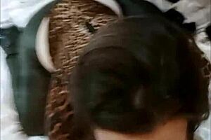 French Amateur In Red Satin Bodysuit Deepthroats And Rims In Doggystyle POV