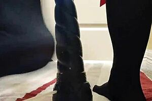 chubby fox solo playing with buttplug and cum lube