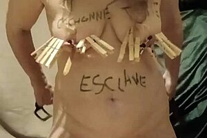 milf does solo bondage session with humiliation