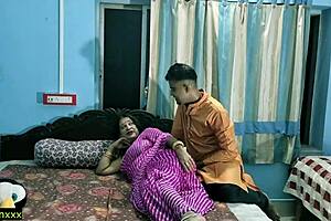 i'm in an indian hot couple sex with my sexy wife licking and titty fucking my young pussy.