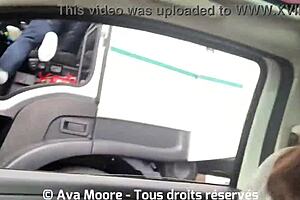 Want to see Ava Moore filming a trucker's balls in his cabin with Glory?