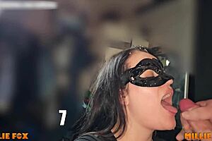 Millie Fox bends over for doggystyle fucking and swallows cum in mega compilation 😋