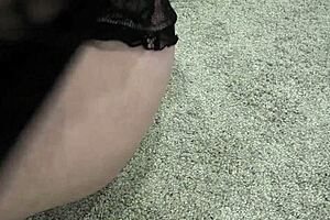 Want a close-up of this chubby milf's mature holes, natural boobs, panties, big booty, and hairy pussy?