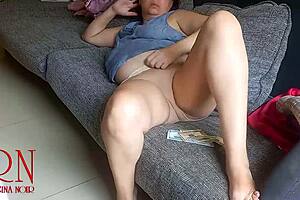 this pretty curvy amateur in homemade video teases her panties and fingers her tight pussy under them