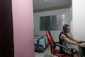 stepson catches stepmom masturbating tight ass and fucks bareback