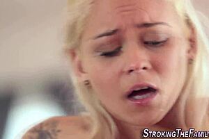 teen 18+ munches cock in taboo doggystyle, bent over for mature blowjob