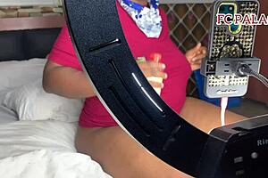 Horny Milf Fucks Gateman on Bed After Husband Call