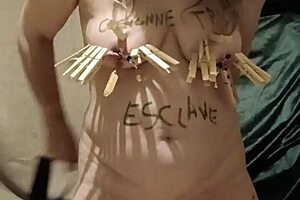 milf does solo bondage session with humiliation