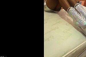 I love her in silver and fishnet pantyhose