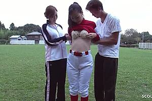 Older couple seduces teen in outdoor sex