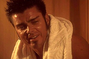 Stephanie Tripp hairy pussy pounded hard doggystyle with creampie in sauna