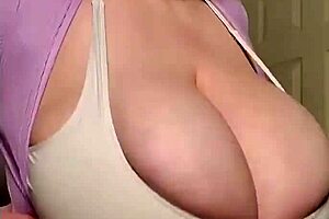 Mature señora with big tits gets her boobs groped and sucked in raw action