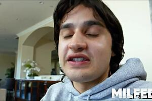 busty ebony stepmom pleasures me beside pa