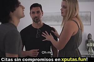 two guys fuck a hot blonde spanish submissive 😍 homemade creampie