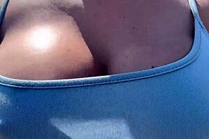 Artemisia Love Flashing Her Big Tits Outdoors Without A Bra So Horny!