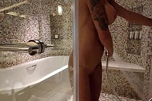 Lovely Monika Fox With Big Tits And Pierced Nipples Gets Naked For A Shower In Bathroom