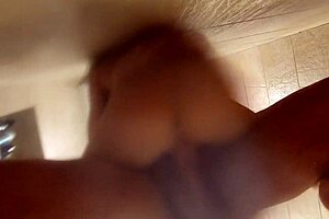 Spying on friend's wife bathing, she invites me in