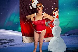 Granny asks, 'Want to fuck Santa's toy to a creampie?'