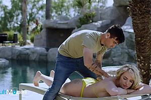 wild sloppy sex between stepmom and stepson ends with cum on wet pussy