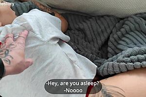 my stepmom was relaxing on the couch after a party and i took full advantage of her ass