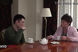 japanese milf gives blowjob before getting creampied hard