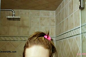 Shy Teen Blonde Takes Shower