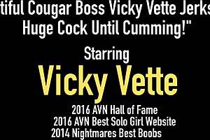 Vicky vette jerks huge cock till cum on tits 😍