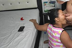 My little stepnephew makes me suck his cock