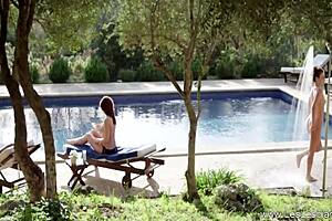 Hopefully her pussy tastes good during lesbian masturbation