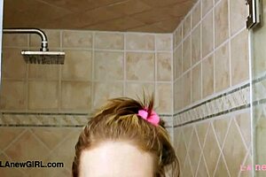 Radiant Teen Blonde Took A Shower During Photoshoot Casting