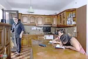 Very Vicious Interracial Threesome In The Kitchen With Vampirosa And Paris