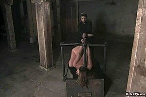 Bound Busty Milf Whipped On Big Ass! Rough Bdsm Session With Gagging And Choking Fetish.