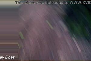 I love watching my wifey flash her big tits to a stranger outdoors.