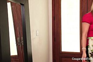 milf asks 'want to fuck this blonde teen?'