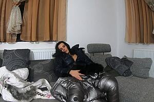 Milfycalla Masturbates in Fur Hooded Downjackets! Goddess Plays with Fetish Toys in Preview Episode 210